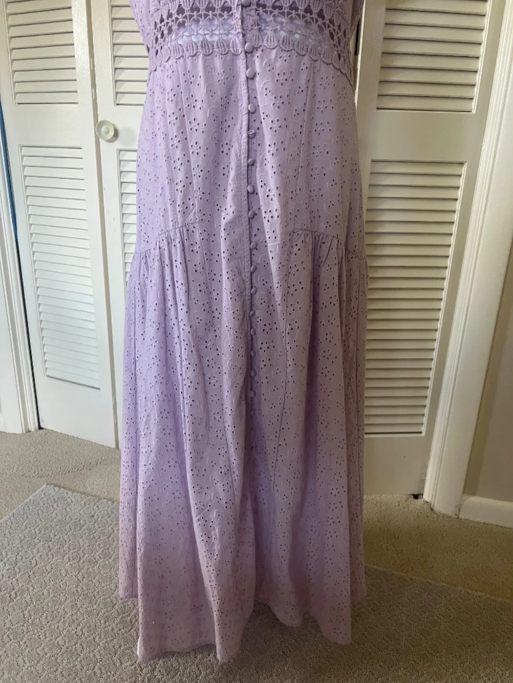 Lilac eyelet Altered State dress size large - Picture 5 of 14